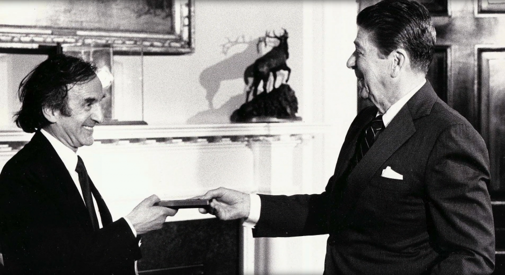 Elie Wiesel and Ronald Reagan