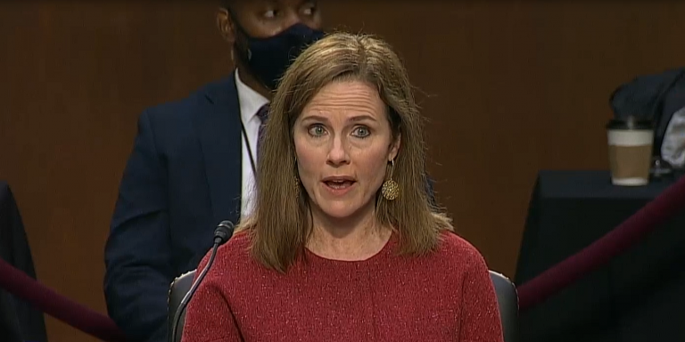 Barrett Rebuffs Dems’ Efforts to Lay Political Traps in SCOTUS Hearing