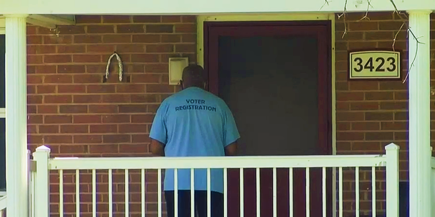 Why is a Biden Door-to-Door Vax Pusher Wearing a 'Voter Registration' T-Shirt? | Headline USA