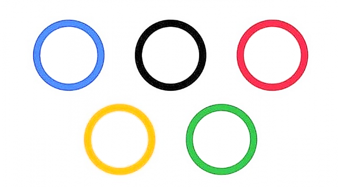 Socially distanced Olympics logo