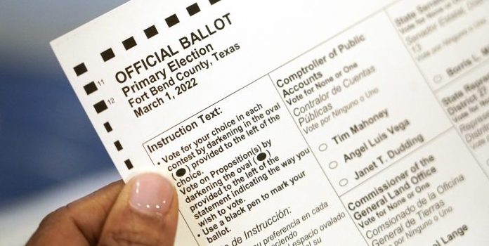Texas's mail-in primary election ballot