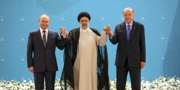 Vladimir Putin, Ebrahim Raisi, Recep Tayyip Erdogan