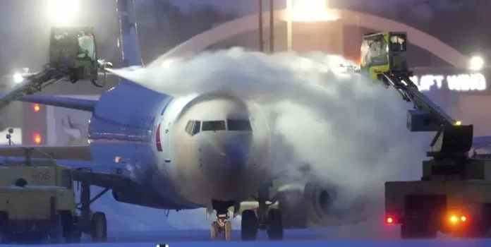 airplane de-iced