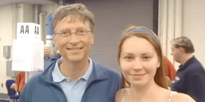 Bill Gates poses with Mila Antonova