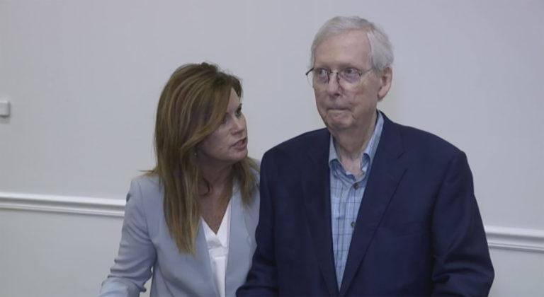 Video Captures McConnell Hoisted into SUV Days After Pelosi Seen Limping Along