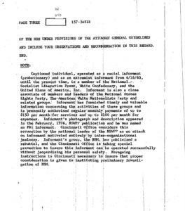 An FBI memo warning that undercover informant Robert Brannnen's cover had been compromised 