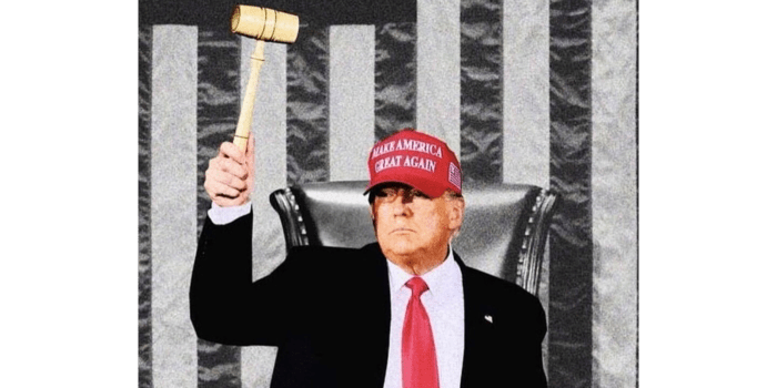Trump with speaker's gavel