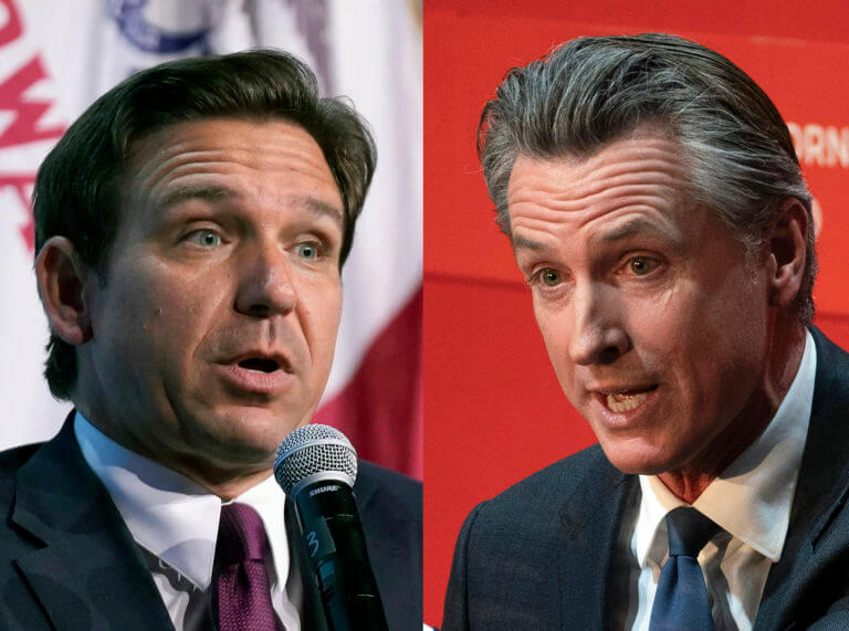 Newsom and DeSantis Duke It Out in ‘Red vs. Blue State’ Debate