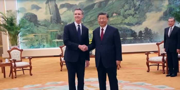 Gavin Newsom and Xi Jinping