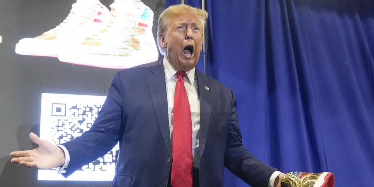 ‘F**k Joe Biden’ Chants Elicit Trump’s Laughter at Sneakers Launch