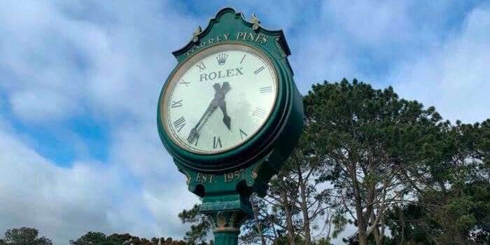 A clock at Torrey Pines Golf Course