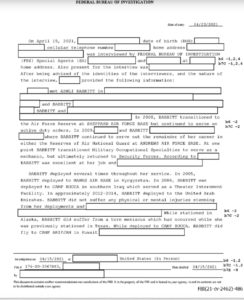 Notes of an interview the FBI conducted with an unnamed friend of Ashli Babbitt's.