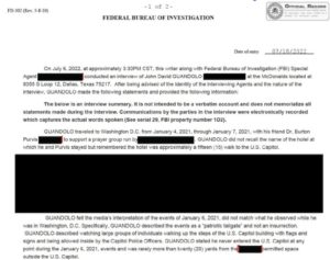 A heavily redacted summary of the FBI's interview with a former agent confirms that the interview was recorded. But the DOJ says no such recording exists.