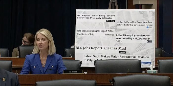 Rep. Mary Miller grilled the Labor Secretary on May 1 about her inaccurate jobs reports. PHOTO: Screenshot from congressional hearing