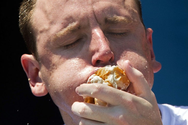 Joey Chestnut Eats 66 Hot Dogs to Again Win National Championship