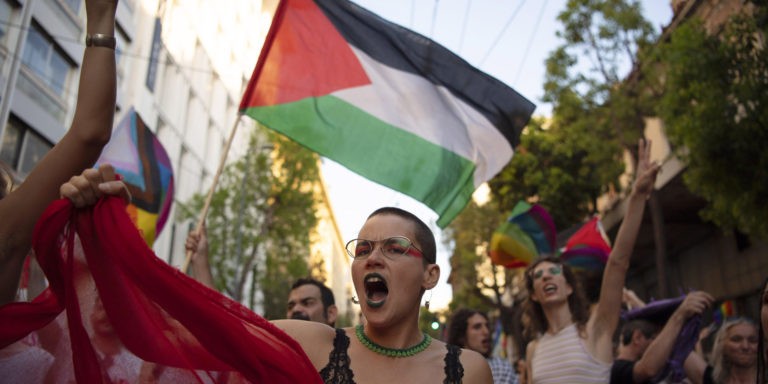 Clash of Trans? Pro-Hamas Hecklers Disrupt Pride, Throw Fake Blood at Attendees
