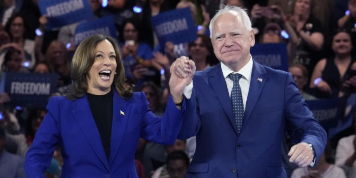 Kamala Harris and Tim Walz