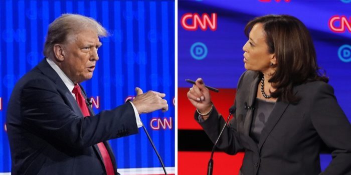 Donald Trump and Kamala Harris