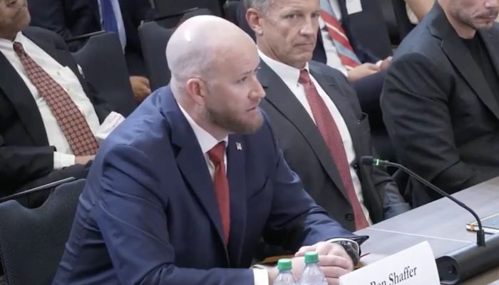 Local sniper Ben Shaffer, who was at the July 13 Trump assassination attempt, spoke about it at an informal congressional hearing on Aug. 26. PHOTO: Screenshot from Matt Gaetz's Twitter