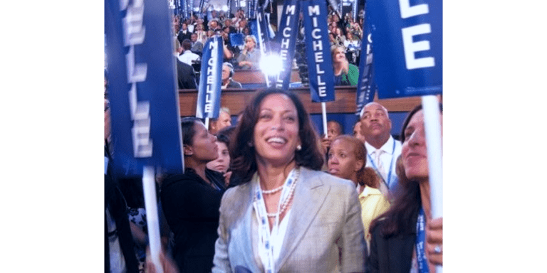 Dems Send Mixed Messages w/ Kamala Pic from Michelle Obama Convention Speech