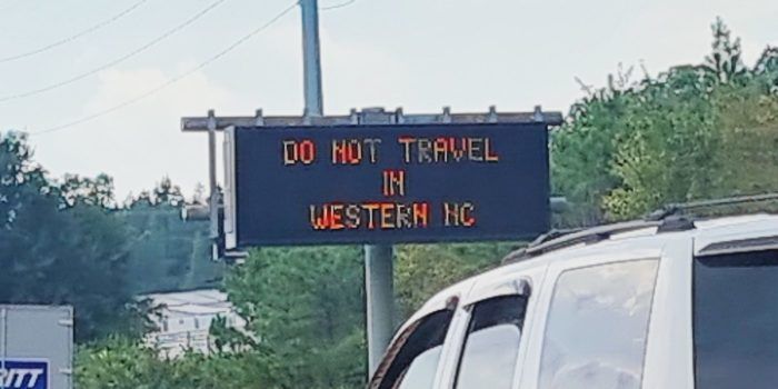 Hurricane Helene traffic sign