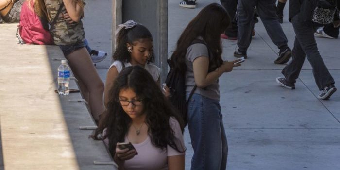 Students use cell phones