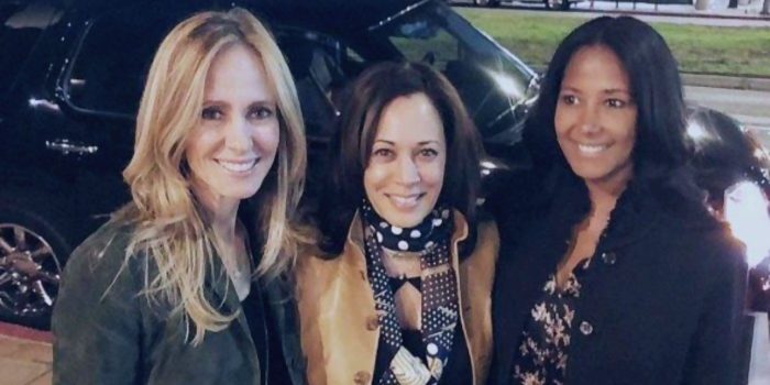 Dana Walden, Kamala Harris and Linsey Davis