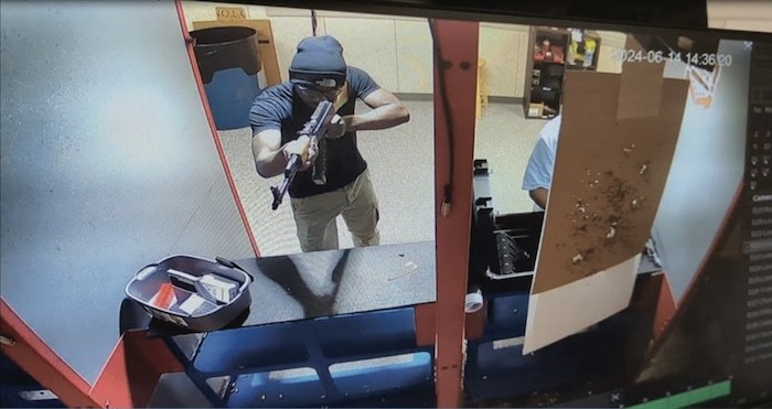 Michael Teekaye training at a gun range. PHOTO: FBI