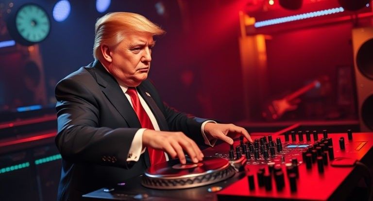 ‘DJ’ Trump Holds Impromptu Concert After Town Hall Cut Short