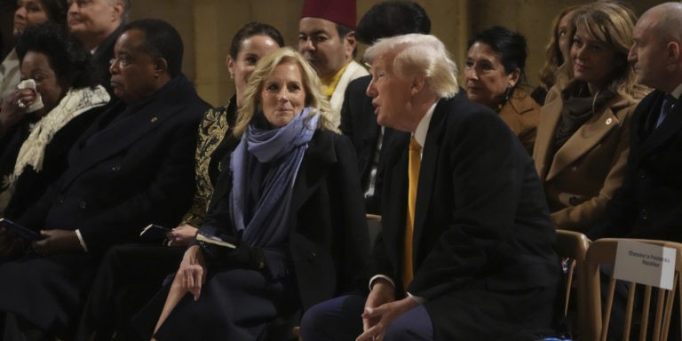 Jill Biden Salivates Over Trump During Viral Notre Dame Encounter