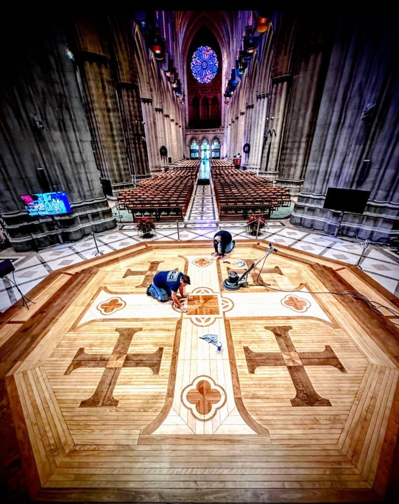 Jerusalem Cross - National Cathedral inlaid floor 