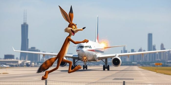 Coyote on the runway in Chicago