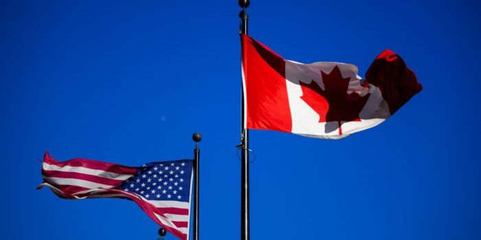 U.S. and Canadian flags