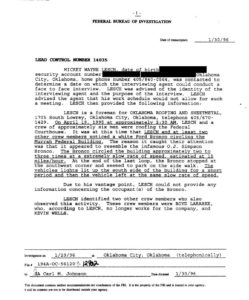 FBI report about a Bronco being seen by the Murrah building about 7 hours before the OKC bombing.