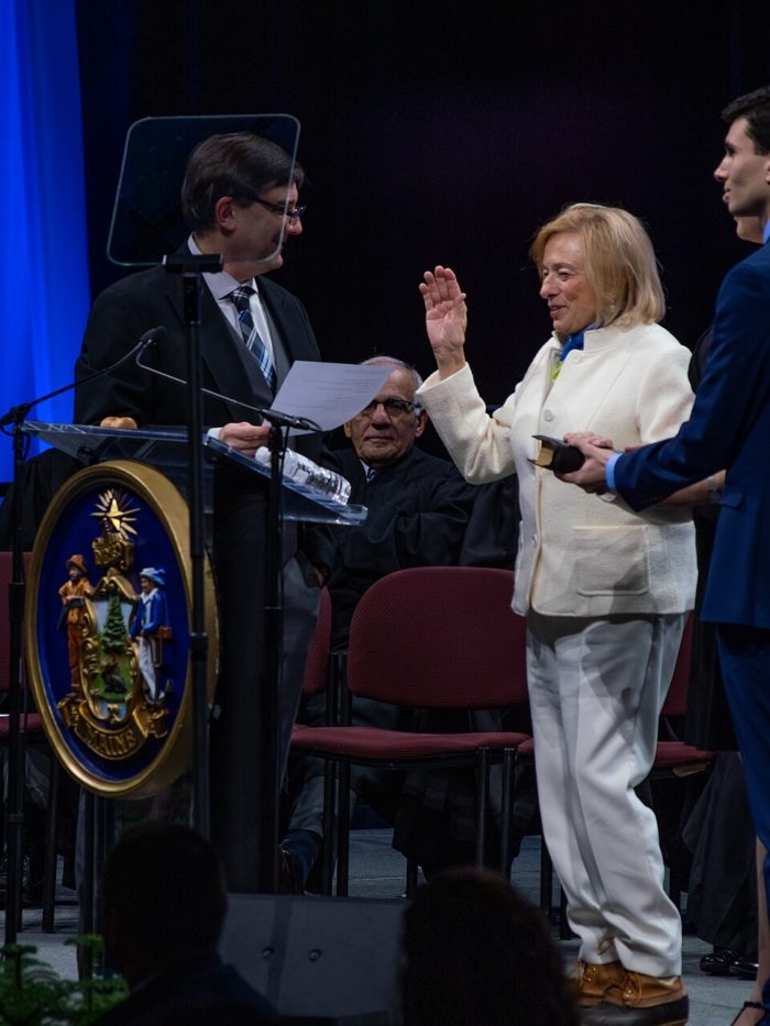 Janet Mills being inaugurated for her second term.