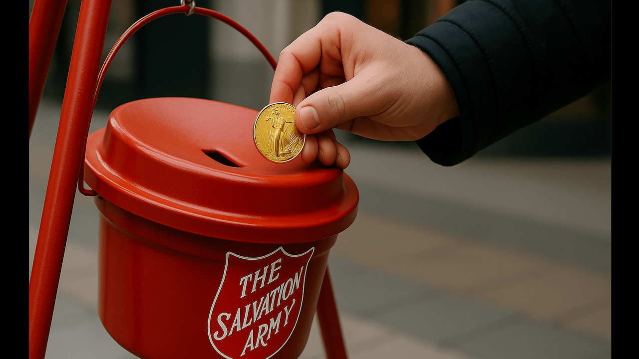 Now That's a Donation! Gold Coins Dropped in Chicago Area Salvation Army Kettle