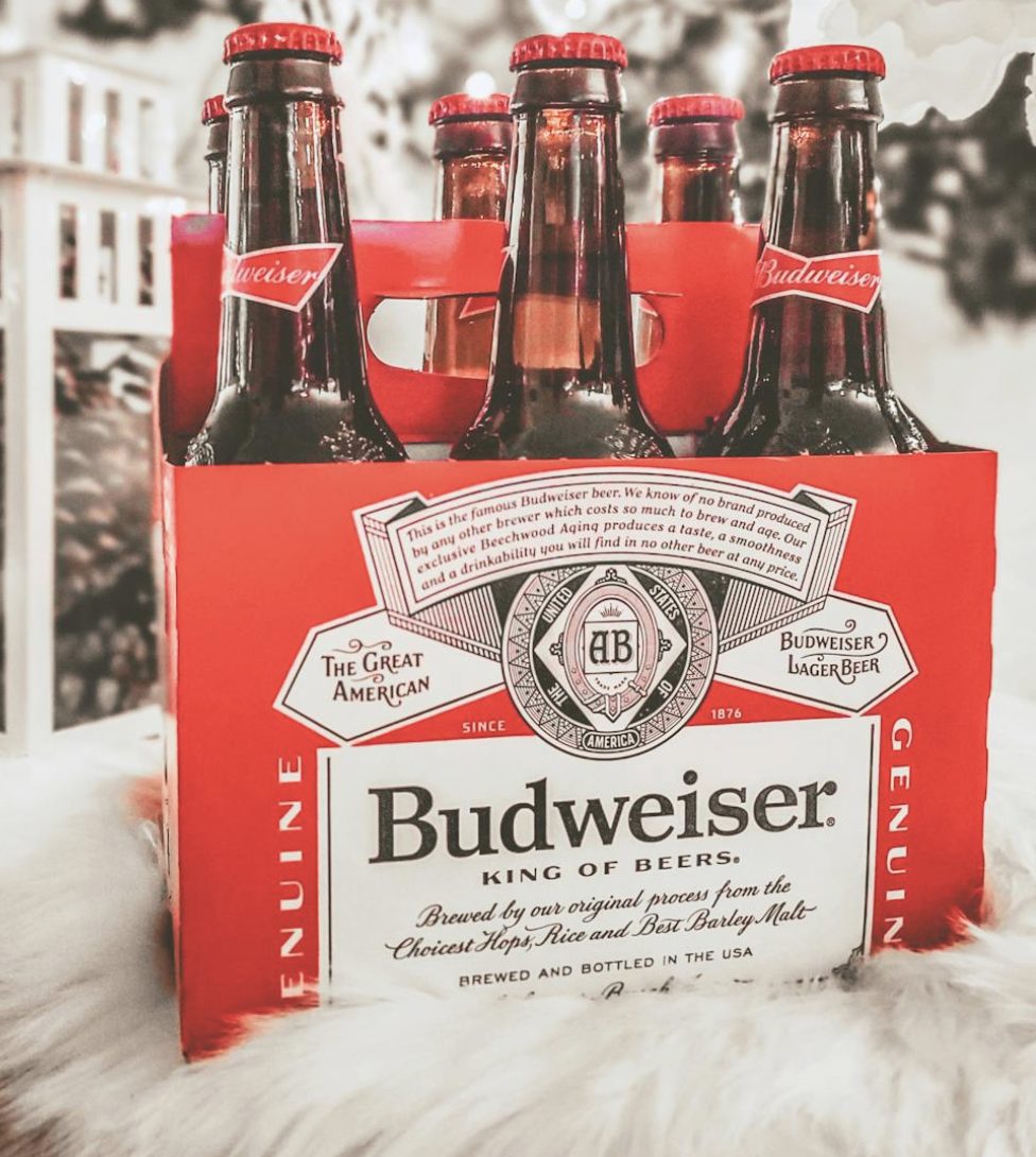A six-pack of Budweiser beer