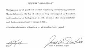 Community flag pole policy