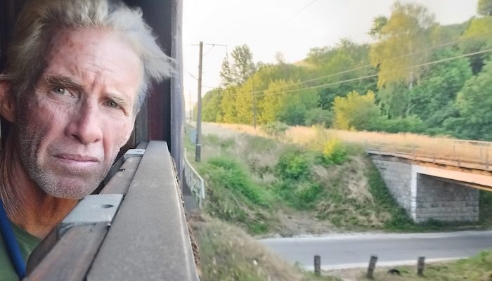 Would-be Trump assassin Ryan Routh takes a selfie while riding on a train in Ukraine in 2022. PHOTO: Obtained by Headline USA