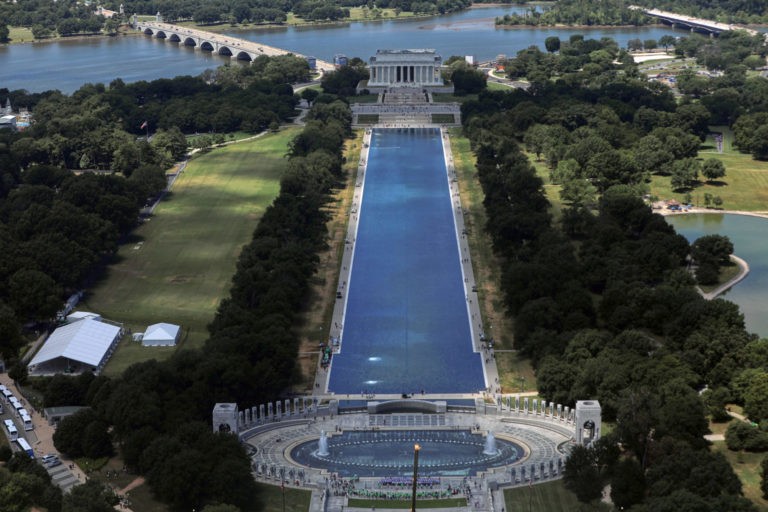 Reflecting Pool Liner was Cut with a Sharp Knife or Razor, National Park Service Says