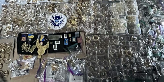 Gold jewelry and objects seized by law enforcement in May 2022. PHOTO: DOJ