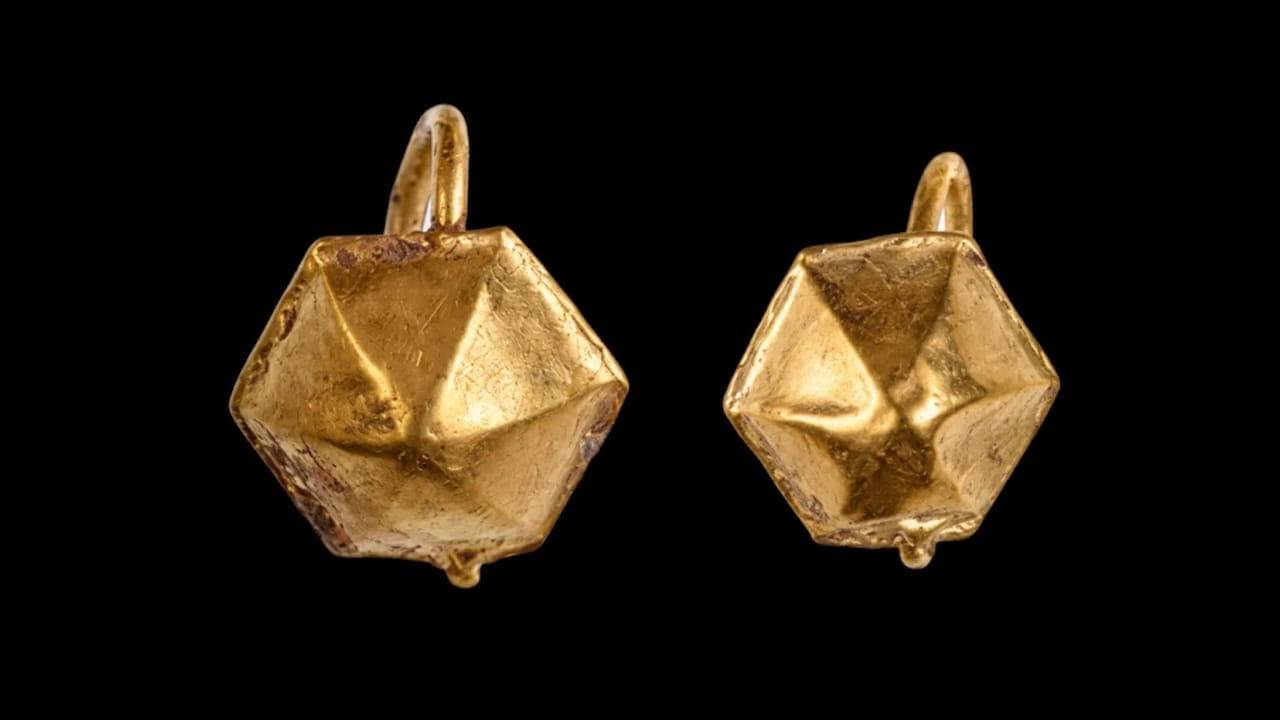 Ancient Gold Earrings Discovered in Roman Cemetery